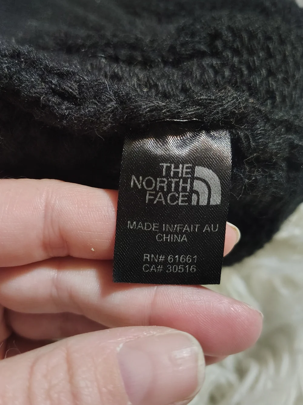 The North Face Black Cable Knit Lined Beanie Hat One Size Unisex Winter